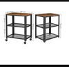 Kitchen Trolley Storage Cart with Wheels Rectangle Rustic Brown