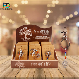 Tree Of Life Rainbow Bead Keychain