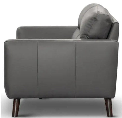 Genuine Leather Sofa 2 Seater Upholstered Lounge Couch - Gunmetal