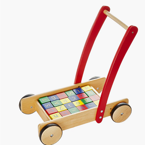 Wooden Trundle Truck - Training Walker With Toy Blocks