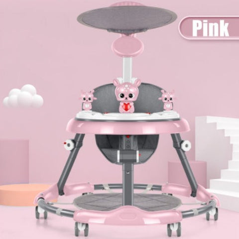 PINK Upgrade Adjustable Baby Walker Stroller Play Activity Music Kids Ride On Toy Car