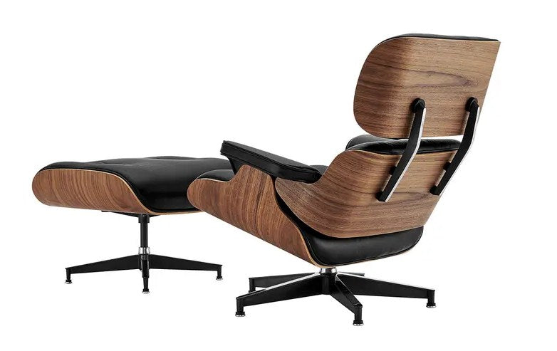 Matt Blatt Eames Lounge Chair and Ottoman Replica (Premium Black Leather)