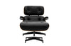 Matt Blatt Eames Lounge Chair and Ottoman Replica (Premium Black Leather)