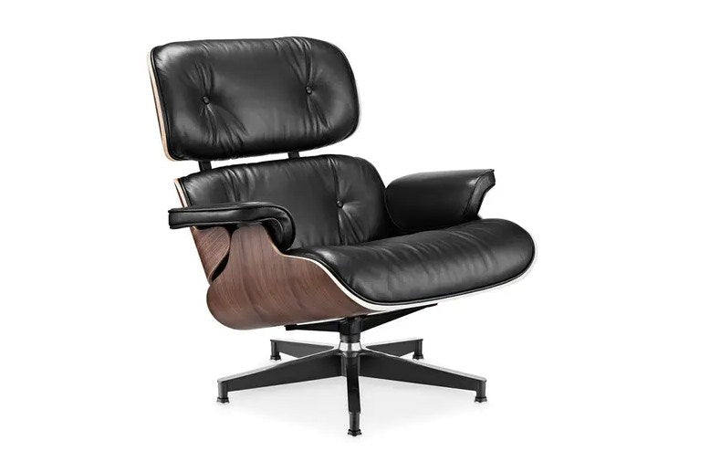 Matt Blatt Eames Lounge Chair and Ottoman Replica (Premium Black Leather)