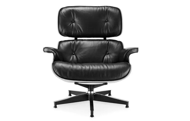 Matt Blatt Eames Lounge Chair and Ottoman Replica (Premium Black Leather)