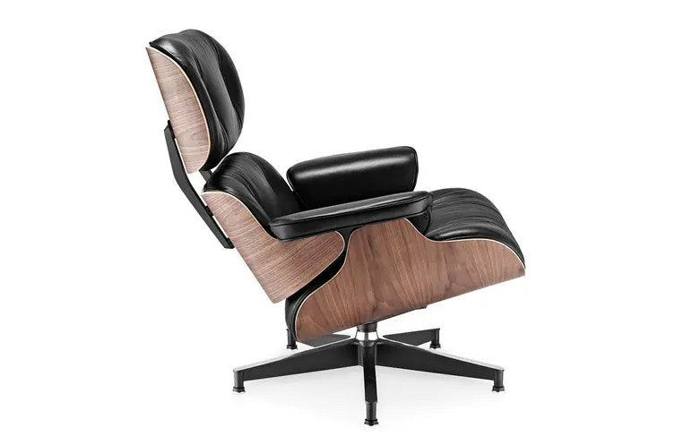 Matt Blatt Eames Lounge Chair and Ottoman Replica (Premium Black Leather)