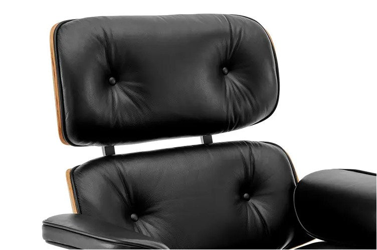 Matt Blatt Eames Lounge Chair and Ottoman Replica (Premium Black Leather)