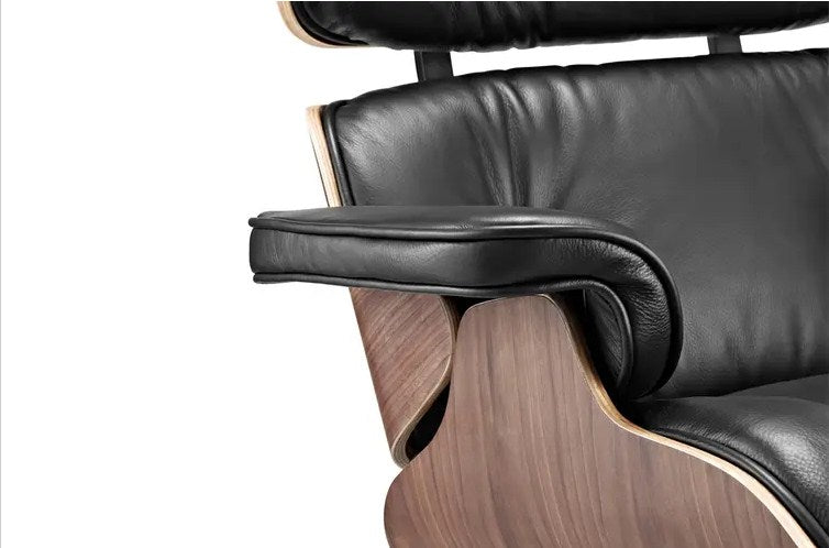 Matt Blatt Eames Lounge Chair and Ottoman Replica (Premium Black Leather)