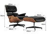 Matt Blatt Eames Lounge Chair and Ottoman Replica (Premium Black Leather)