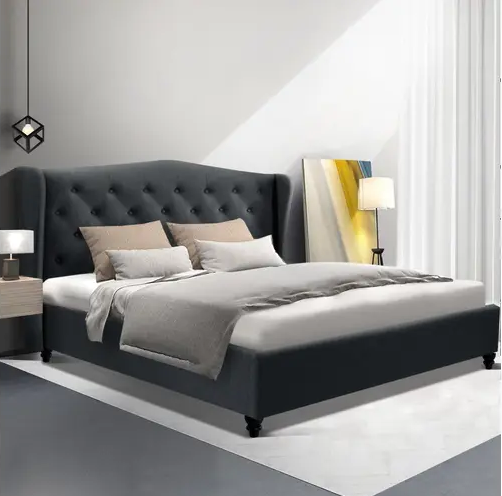 Artiss Bed Frame Queen Size Charcoal PIER