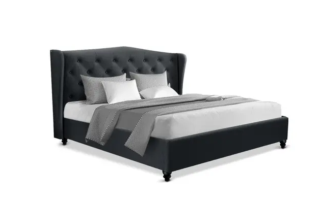 Artiss Bed Frame Queen Size Charcoal PIER