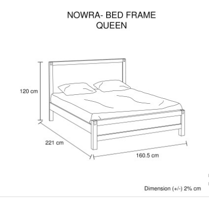 Bed Frame Queen Size in Solid Wood Veneered Acacia Bedroom Timber Slat in Chocolate