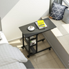 Side Table with Storage Shelves, Height Adjustable Sofa Couch Coffee End Table Bedside Table Laptop Desk with Wheels