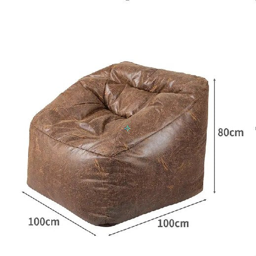 Bean Bag Chair Cover PU Couch Accent Gaming Lounge Seat Lazy Sofa Rustic