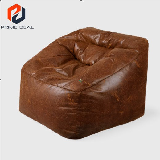 Bean Bag Chair Cover PU Couch Accent Gaming Lounge Seat Lazy Sofa Rustic