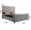 Royal Sleep Alexandra Queen Bed Frame Velvet Solid Wooden Base Platform Grey