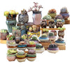 Prime Deal Pots Set Ceramic Clay Pottery Pots Succulent Flower Planter Draining Hole(Style 02# 4 Pots Set)