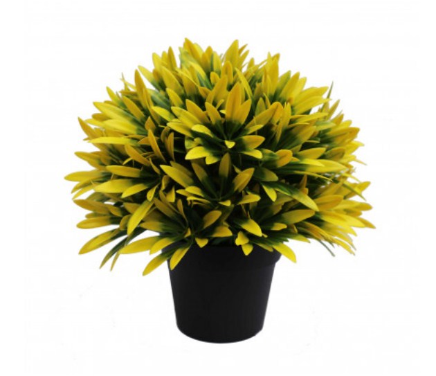 Prime Deal: Small Potted Artificial Decorative Yellow Lily Plant - UV Resistant (20cm)