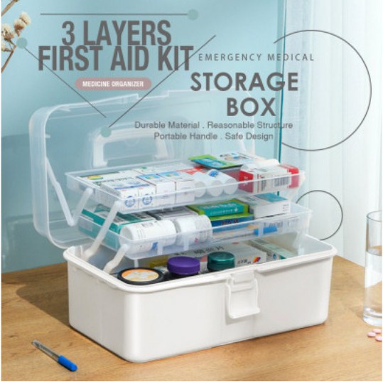 3 Layers Large Portable First Aid Kit Emergency Medical Storage Medicine Organizer