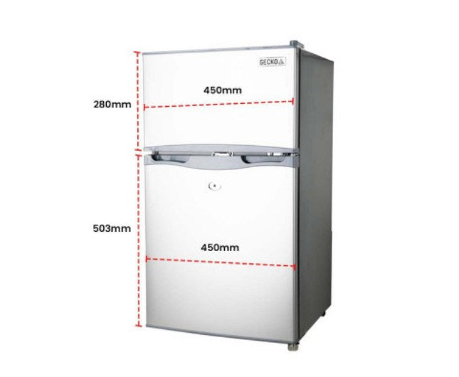 GECKO 95L Portable Fridge Freezer Camping Motorhome Caravan Upright Fridges 12V/24V/240V, Silver