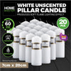 Home Master 20PCE Pillar Candles White Home Décor Party Wedding 20cm