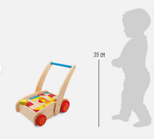 Wooden Trundle Truck - Training Walker With Toy Blocks