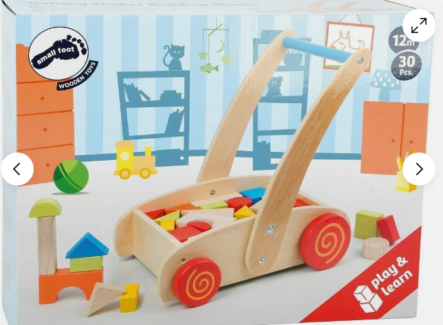 Wooden Trundle Truck - Training Walker With Toy Blocks