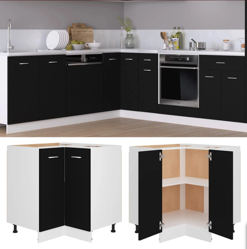 Black kitchen cabinets