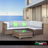 Outdoor 5 PC Rattan Sofa Set Colour Oatmeal Seat & Black Coating (5 Boxes)