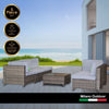 Outdoor 5 PC Rattan Sofa Set Colour Oatmeal Seat & Black Coating (5 Boxes)