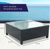 Outdoor 7 Piece Rattan Sofa Set - Black Coating & Grey Seats (7 Boxes)