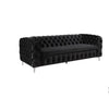 3+2+1 Seater Sofa Classic Button Tufted Lounge in Black Velvet Fabric with Metal Legs