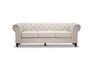 3 Seater Sofa Fabric Uplholstered Chesterfield Lounge Couch - Beige