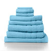 Prime Deal Royal Comfort Eden Egyptian Cotton 600 GSM 8 Piece Towel Pack Aqua