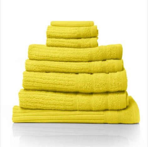 Prime Deal Comfort Eden Egyptian Cotton 600 GSM 8 Piece Towel Pack Yellow