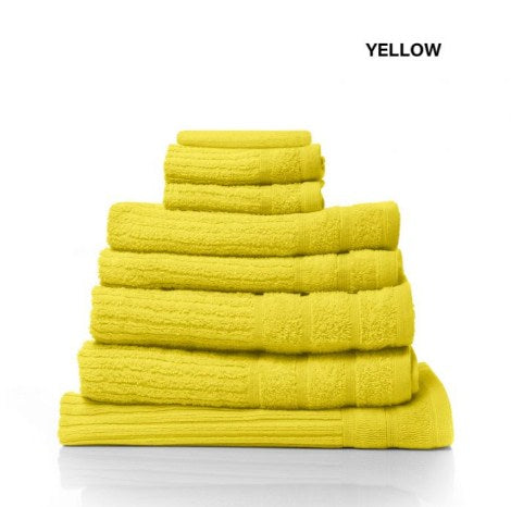 Prime Deal Comfort Eden Egyptian Cotton 600 GSM 8 Piece Towel Pack Yellow