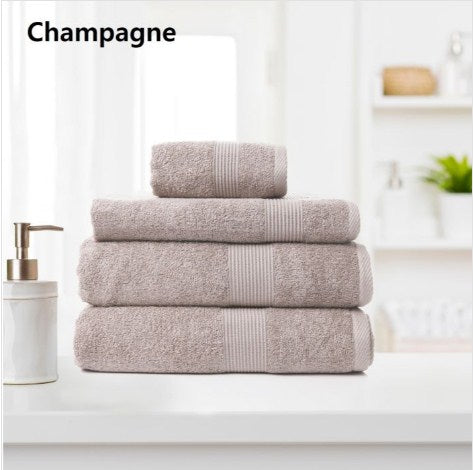 Royal Comfort Cotton Bamboo Towel 4pc Set - Champagne