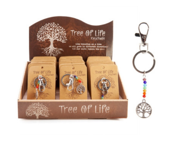 Tree Of Life Rainbow Bead Keychain