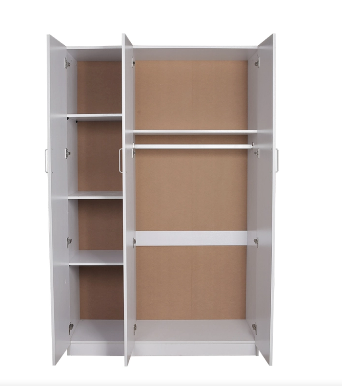 3 Doors Combo Wardrobe With Mirror White