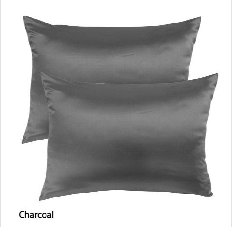 MULBERRY SILK PILLOW CASE TWIN PACK - SIZE: 51X76CM - CHARCOAL