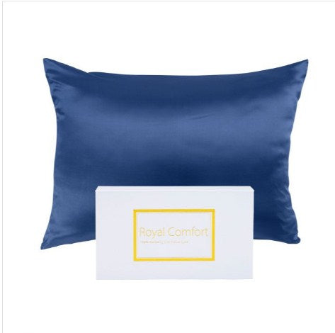 MULBERRY SILK PILLOW CASE TWIN PACK - SIZE: 51X76CM - NAVY