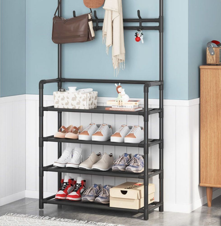 Multi-layer Floor Shoe and Hat Rack