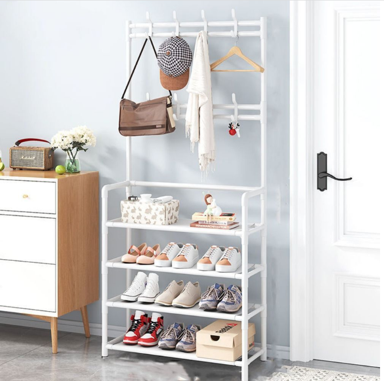 Multi-layer Floor Shoe and Hat Rack