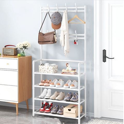Multi-layer Floor Shoe and Hat Rack