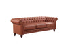 3+2+1 Seater Brown Sofa Lounge Chesterfireld Style Button Tufted in Faux Leather