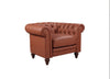 3+2+1 Seater Brown Sofa Lounge Chesterfireld Style Button Tufted in Faux Leather