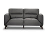 Genuine Leather Sofa 2 Seater Upholstered Lounge Couch - Gunmetal