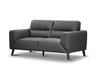 Genuine Leather Sofa 2 Seater Upholstered Lounge Couch - Gunmetal